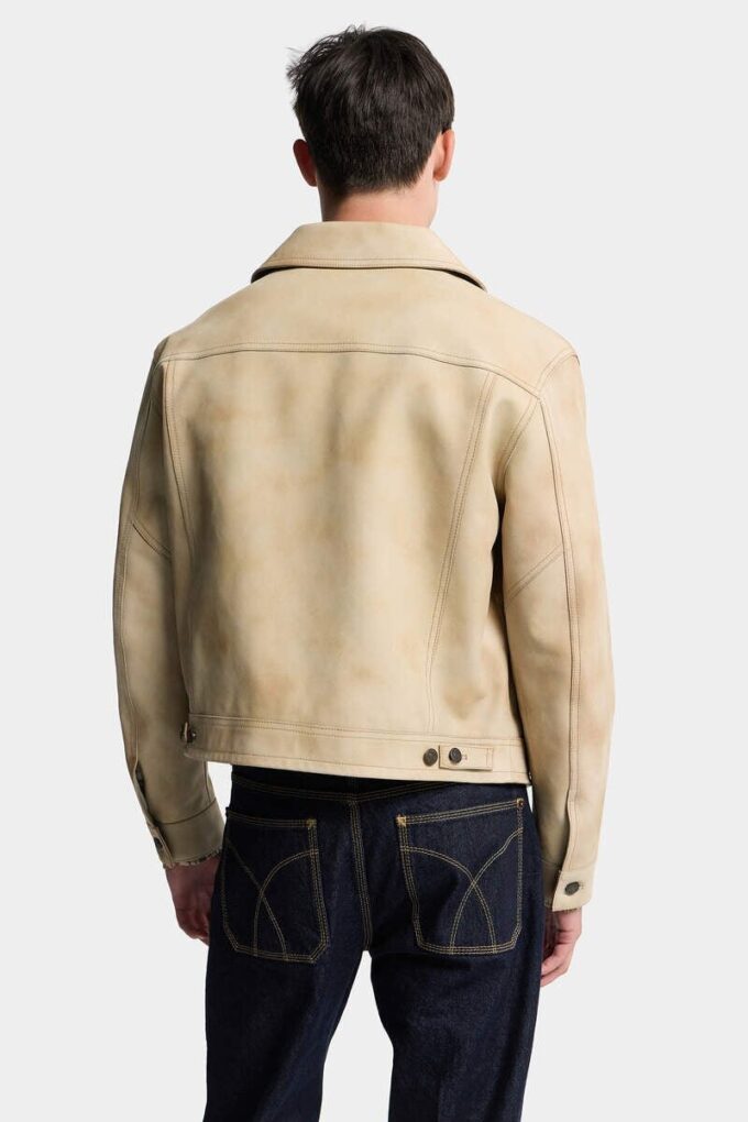 Giacca di jeans in pelle Giacca di jeans in pelle