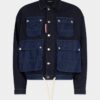 Giacca in jeans cargo dal lavaggio scuro Giacca in jeans cargo dal lavaggio scuro