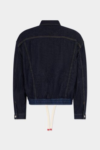 Giacca in jeans cargo dal lavaggio scuro Giacca in jeans cargo dal lavaggio scuro