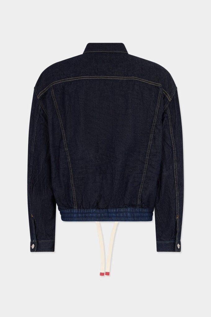 Giacca in jeans cargo dal lavaggio scuro Giacca in jeans cargo dal lavaggio scuro