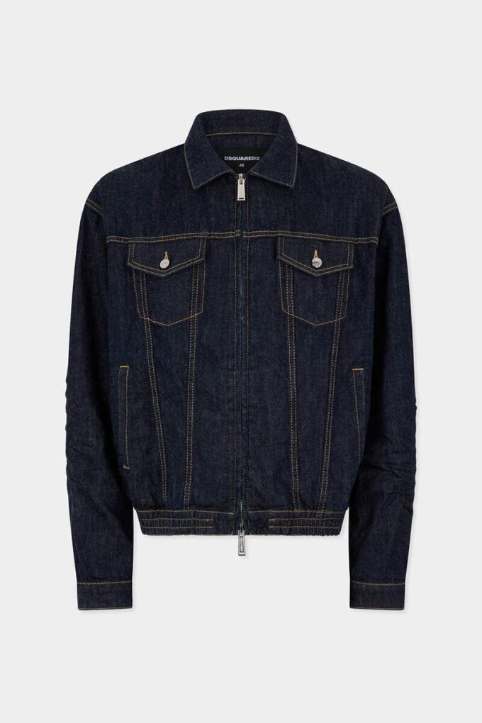 Giacca in jeans con coulisse, lavaggio scuro Giacca in jeans con coulisse, lavaggio scuro