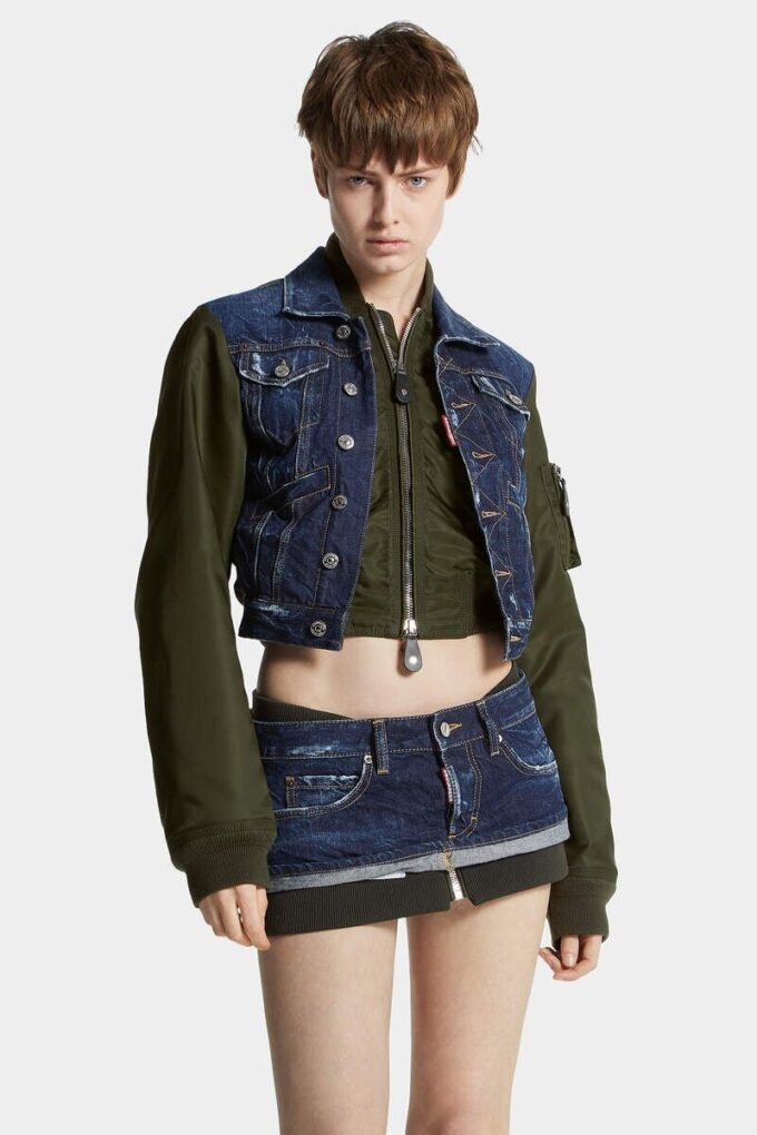 Giacca in jeans ibrida Dark Aviator Giacca in jeans ibrida Dark Aviator