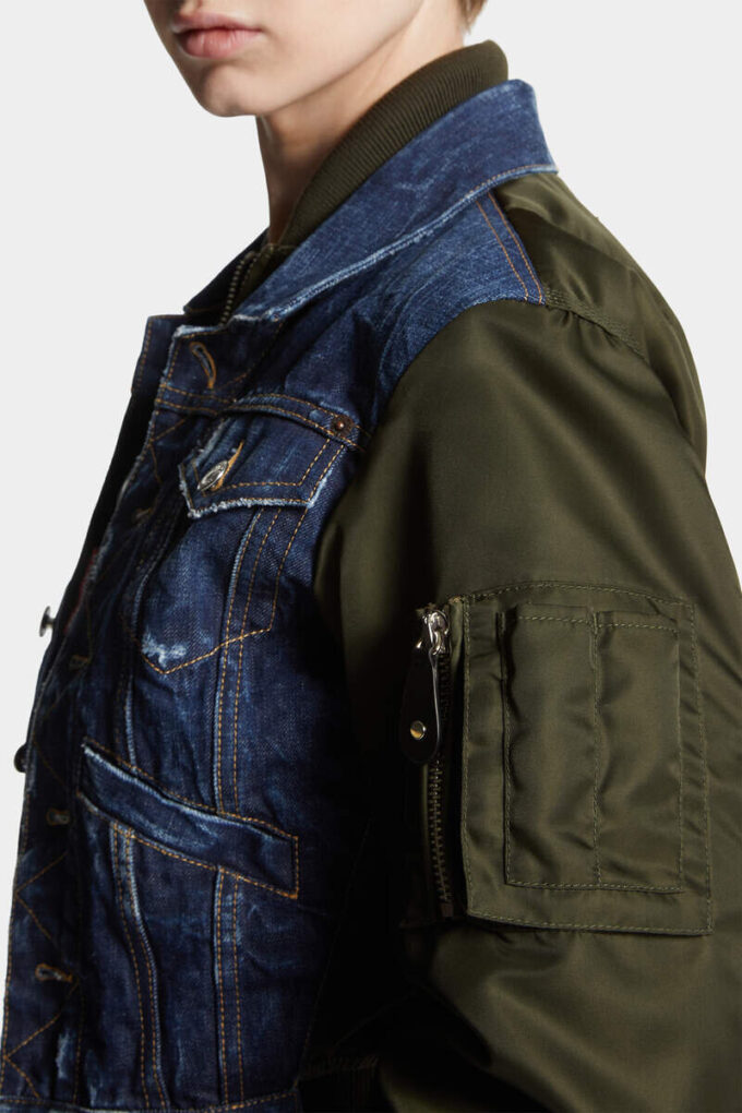 Giacca in jeans ibrida Dark Aviator Giacca in jeans ibrida Dark Aviator