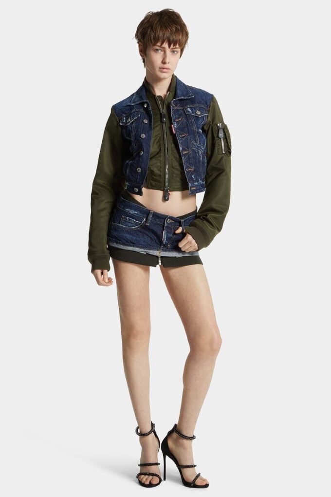 Giacca in jeans ibrida Dark Aviator Giacca in jeans ibrida Dark Aviator