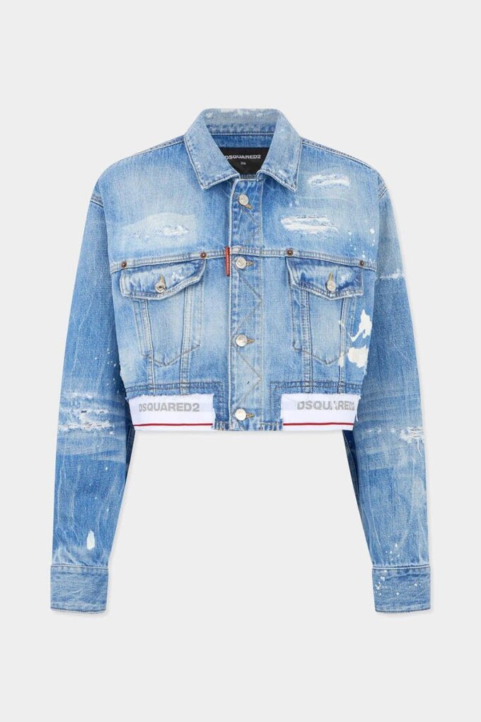 Giacca in Jeans squadrata con lavaggio chiaro Giacca in Jeans squadrata con lavaggio chiaro