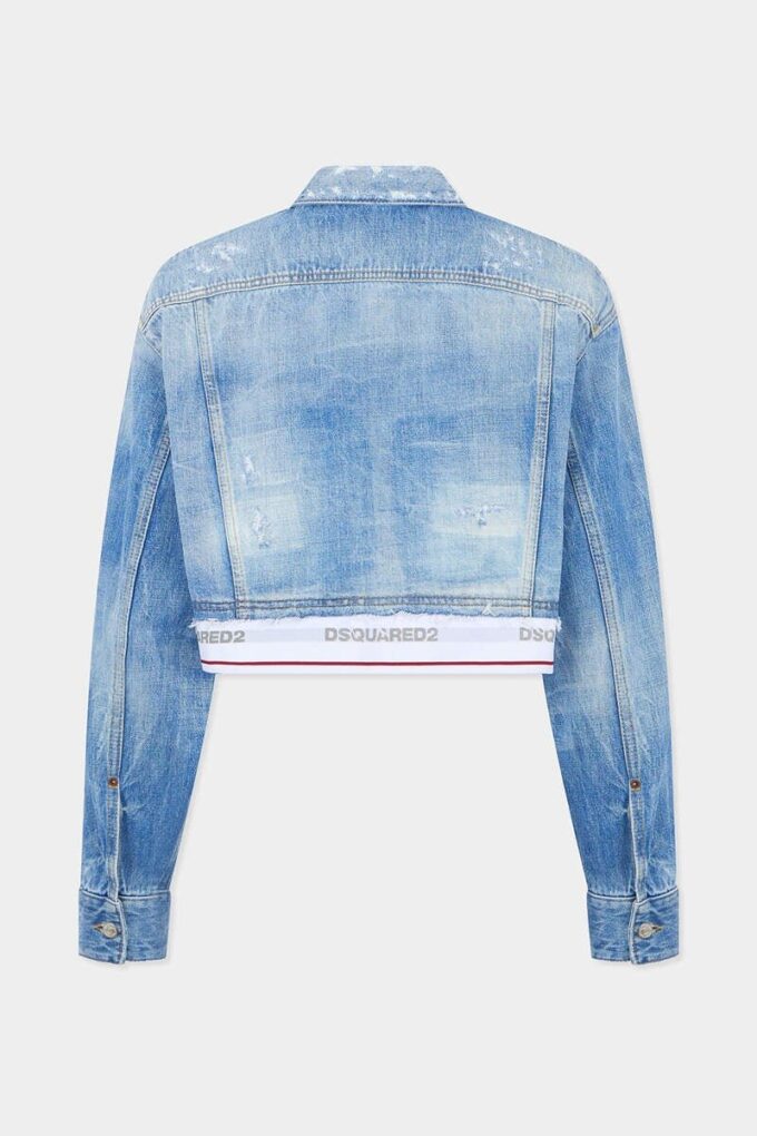 Giacca in Jeans squadrata con lavaggio chiaro Giacca in Jeans squadrata con lavaggio chiaro