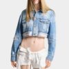 Giacca in Jeans squadrata con lavaggio chiaro Giacca in Jeans squadrata con lavaggio chiaro