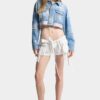 Giacca in Jeans squadrata con lavaggio chiaro Giacca in Jeans squadrata con lavaggio chiaro
