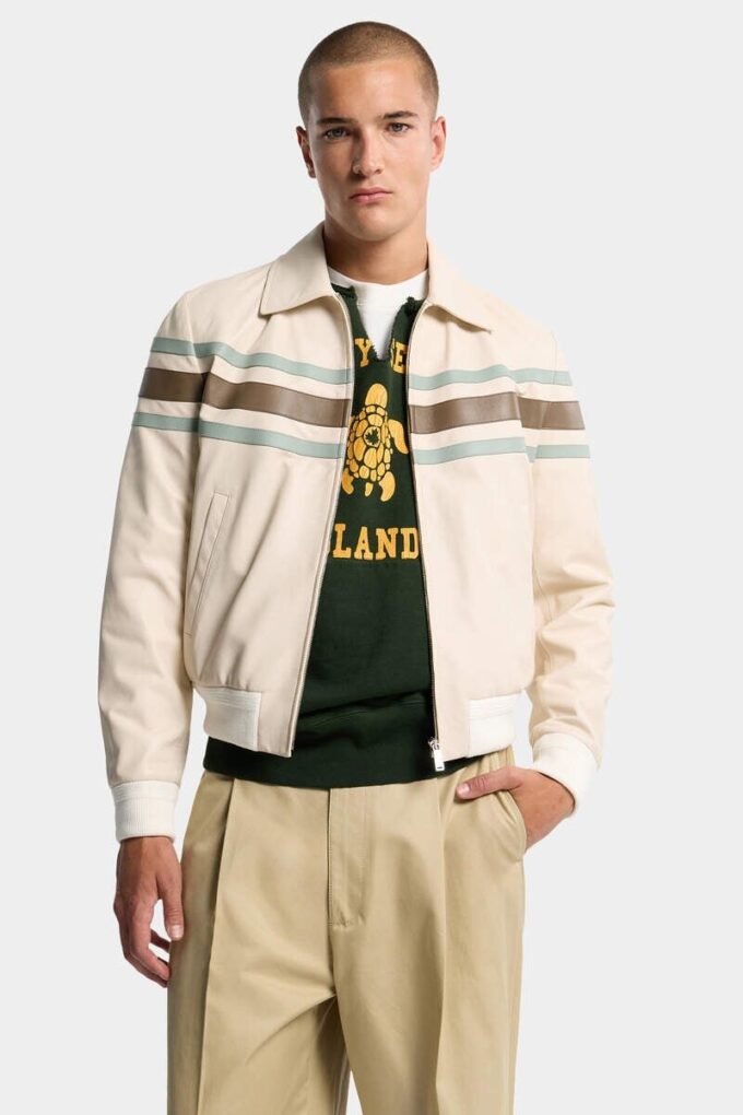 Giacca in pelle in stile preppy Giacca in pelle in stile preppy