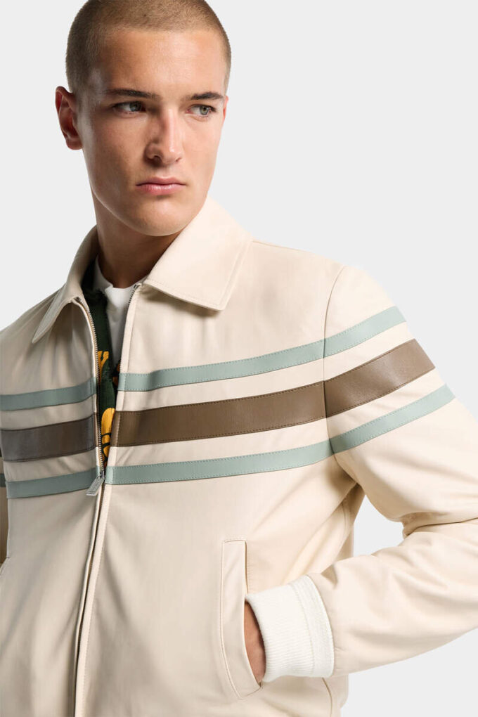 Giacca in pelle in stile preppy Giacca in pelle in stile preppy