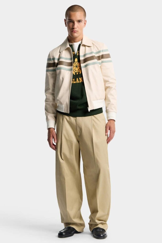 Giacca in pelle in stile preppy Giacca in pelle in stile preppy