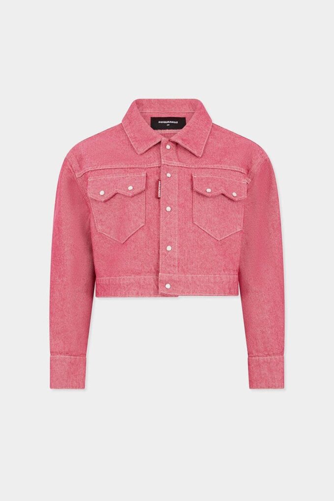 Giacca jeans squadrata in denim Oxford Giacca jeans squadrata in denim Oxford