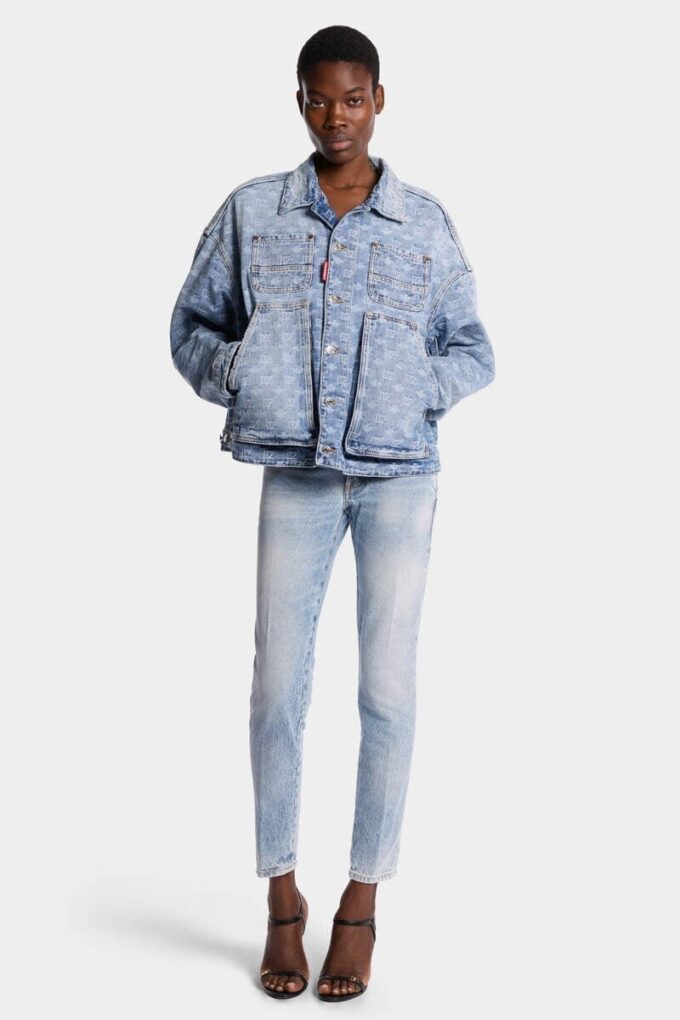 Giacca jeans unisex lavaggio chiaro Giacca jeans unisex lavaggio chiaro