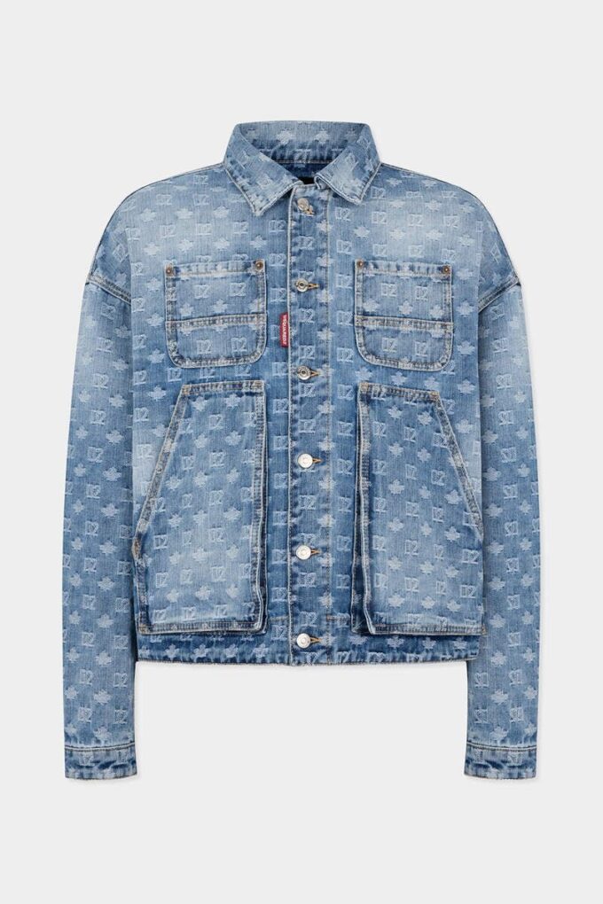 Giacca utility in Jeans con lavaggio chiaro Giacca utility in Jeans con lavaggio chiaro