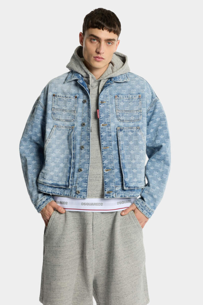 Giacca utility in Jeans con lavaggio chiaro Giacca utility in Jeans con lavaggio chiaro