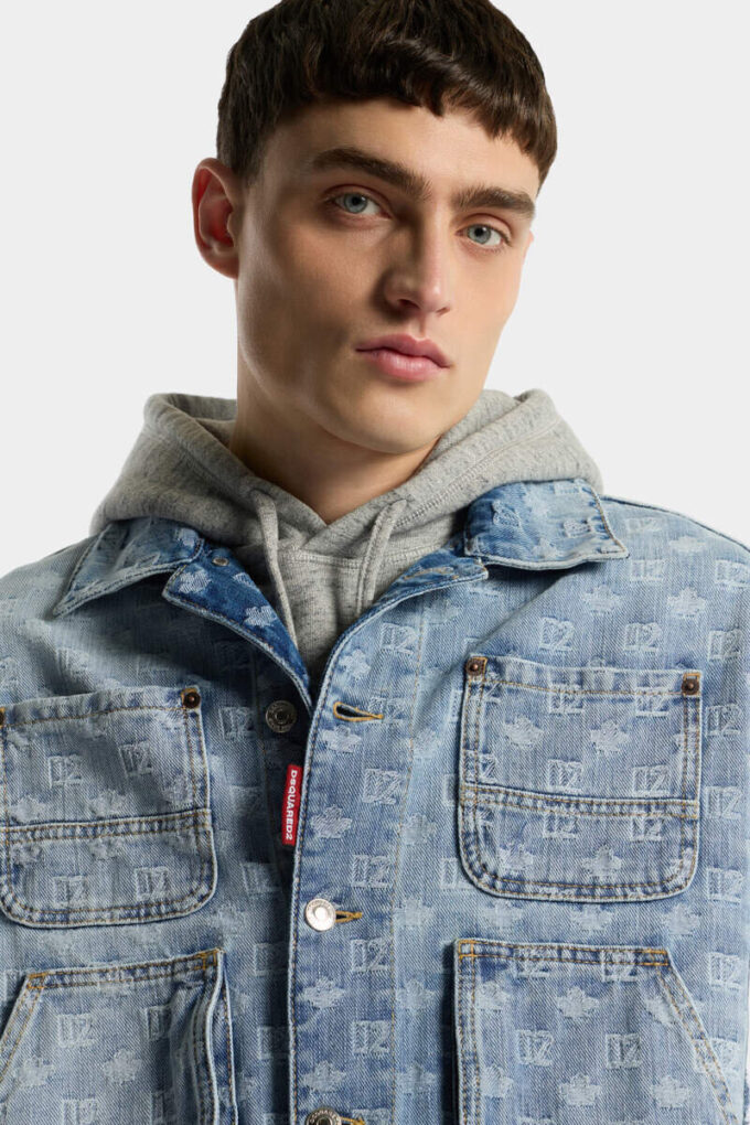 Giacca utility in Jeans con lavaggio chiaro Giacca utility in Jeans con lavaggio chiaro