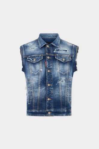 Gilet classico lavato a due colori