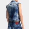 Gilet classico lavato a due colori