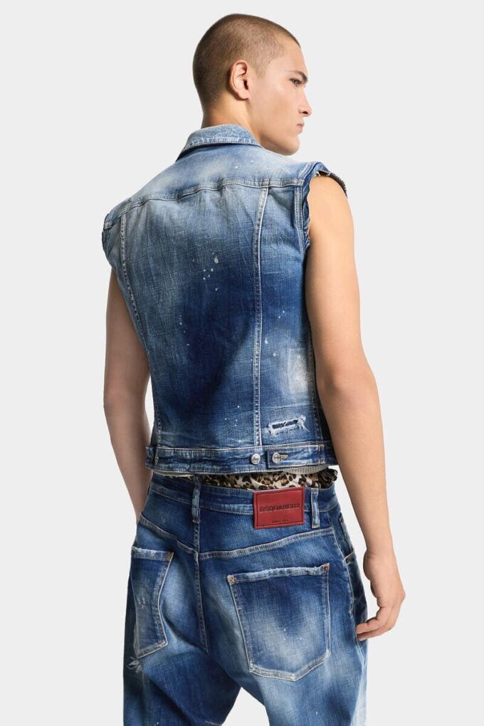 Gilet classico lavato a due colori