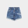 Hot pant a vita alta con lavaggio medio Hot pant a vita alta con lavaggio medio