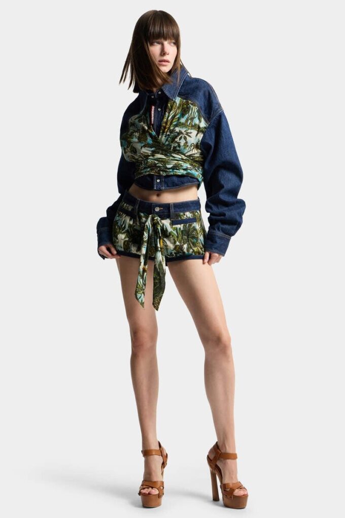 Hot pants a palloncino in mix di denim Monkey Business Hot pants a palloncino in mix di denim Monkey Business