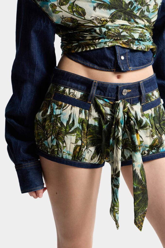 Hot pants a palloncino in mix di denim Monkey Business Hot pants a palloncino in mix di denim Monkey Business