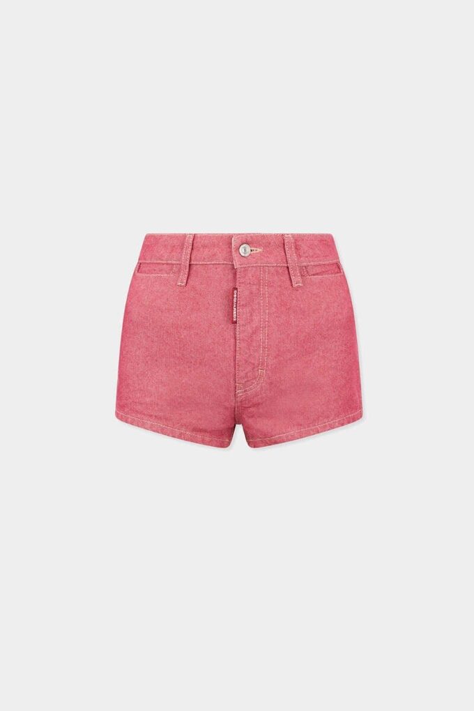 Hot pants a vita alta in denim Oxford Hot pants a vita alta in denim Oxford