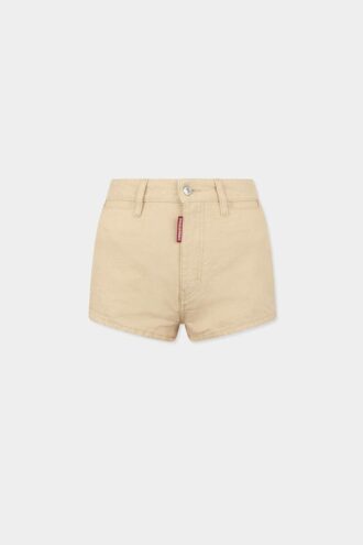 Hot pants a vita alta in denim Oxford