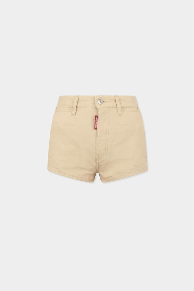 Hot pants a vita alta in denim Oxford Hot pants a vita alta in denim Oxford