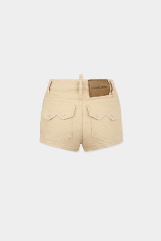 Hot pants a vita alta in denim Oxford