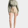 Hot pants a vita alta in denim Oxford Hot pants a vita alta in denim Oxford