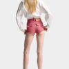 Hot pants a vita alta in denim Oxford Hot pants a vita alta in denim Oxford