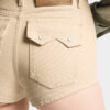 Hot pants a vita alta in denim Oxford Hot pants a vita alta in denim Oxford