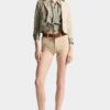 Hot pants a vita alta in denim Oxford Hot pants a vita alta in denim Oxford