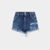 Hot pants da camionista con lavaggio medio Hot pants da camionista con lavaggio medio