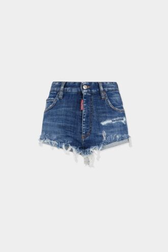 Hot pants da camionista con lavaggio medio
