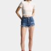 Hot pants da camionista con lavaggio medio Hot pants da camionista con lavaggio medio