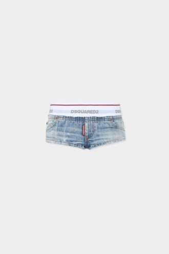 Hot pants in denim chiaro