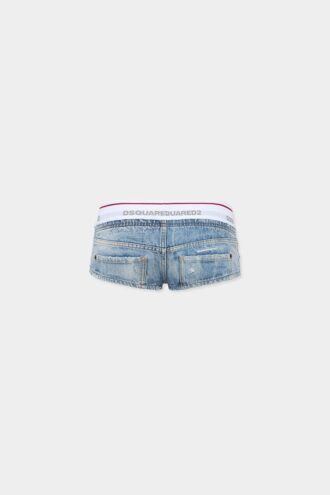 Hot pants in denim chiaro