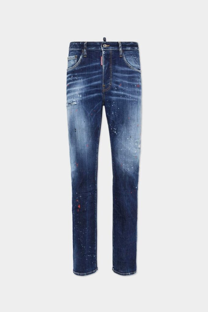 Jeans 642 con lavaggio a macchie rosse medie Jeans 642 con lavaggio a macchie rosse medie