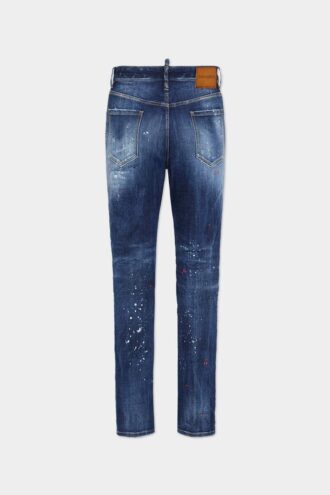 Jeans 642 con lavaggio a macchie rosse medie