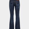 Jeans a zampa con vita media e lavaggio scuro pulito
