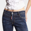 Jeans a zampa con vita media e lavaggio scuro pulito