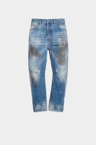 Jeans blu chiaro con effetto sporco