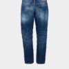 Jeans blu strappati con lavaggio medio