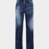 Jeans Boston con lavaggio a macchie rosse medie Jeans Boston con lavaggio a macchie rosse medie