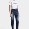 Jeans Boston con lavaggio a macchie rosse medie Jeans Boston con lavaggio a macchie rosse medie