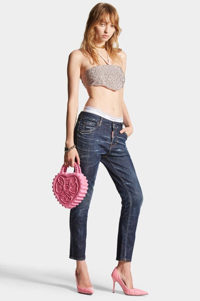 Jeans Cool Girl con lavaggio scuro e pulito Jeans Cool Girl con lavaggio scuro e pulito