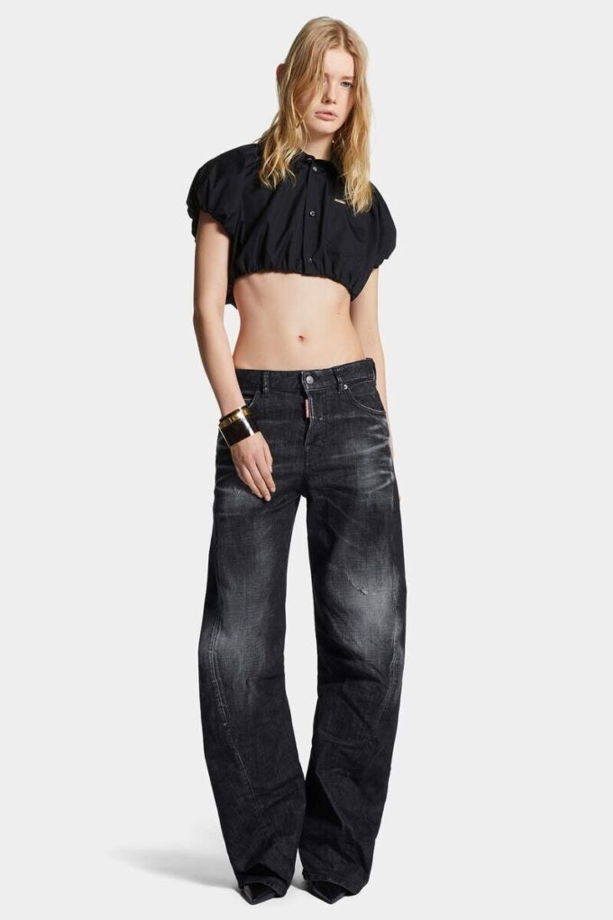 Jeans D2 Twisted con lavaggio nero Jeans D2 Twisted con lavaggio nero