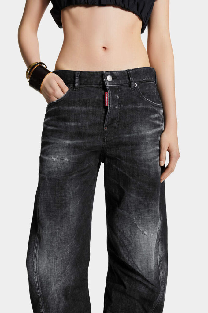 Jeans D2 Twisted con lavaggio nero Jeans D2 Twisted con lavaggio nero